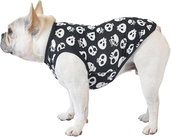 CuteBone Halloween Dog Shirts 2-Pack Soft Pet Clothes Breathable Summer Vest for Small Puppy and Stretchy Cat Apparel 2BX07XL