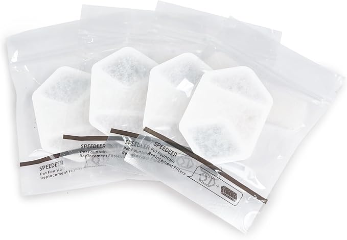 Official 4 Packs Replacement Filters & Pre-Filter Sponges for 4L/135oz Wireless Cat Water Fountain ZTI0506