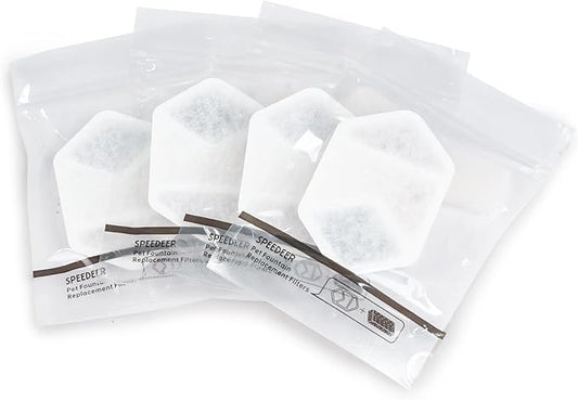 Official 4 Packs Replacement Filters & Pre-Filter Sponges for 4L/135oz Wireless Cat Water Fountain ZTI0506