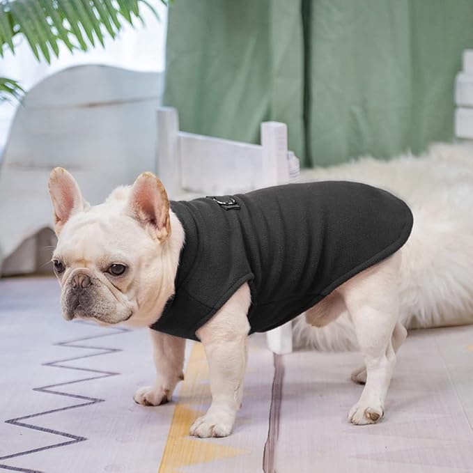 BEAUTYZOO Dog Fleece Vest Sweater Winter Jacket for Small and Medium Dogs with D-Ring Leash Cold Weather Coat Hoodie for XS S M Dogs Boy or Girls