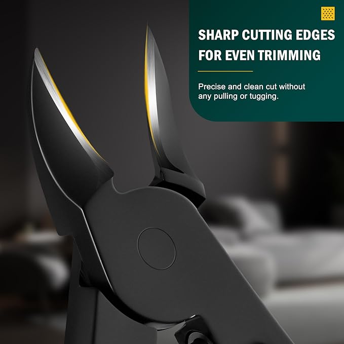 FVION Toenail Clippers for Thick Nails - Nail Clippers Toenail Nipper, Wide Jaw Nail Trimmer, Slight Curved Blade Pointed Tip Ingrown Toenail Tool