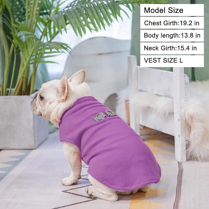 BEAUTYZOO Dog Fleece Vest Sweater Winter Jacket for Small and Medium Dogs with D-Ring Leash Cold Weather Coat Hoodie for XS S M Dogs Boy or Girls