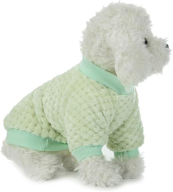 Dog Sweater, 3 Pack Dog Sweaters for Small Medium Dogs or Cat, Warm Soft Flannel Pet Clothes for Dogs Girl or Boy, Dog Shirt Coat Jacket (Large, Pink+Purple+Light Green)