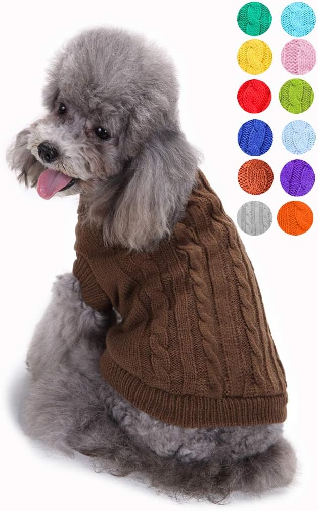 Dog Sweater, Warm Dog Sweaters for Small Dogs Medium Large Dogs, Cute Winter Classic Turtleneck Pet Sweater Cat Sweater Dog Clothes Coat Dog Christmas Sweaters for Girls Boys Dog Puppy Cat