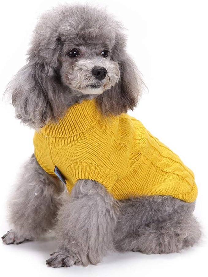 Dog Sweater for Small, Medium, Large Dogs - Warm Winter Turtleneck Pet Clothes for Cats and Puppies - Cute Classic Christmas Coat for Girls and Boys