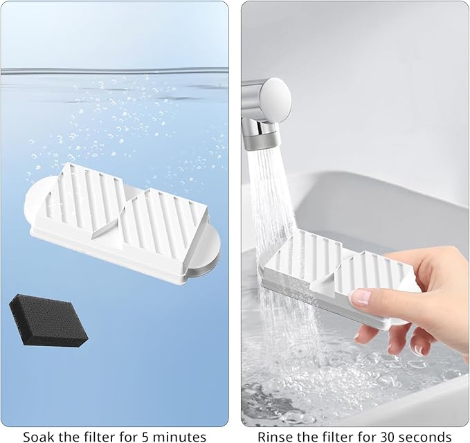 Cat Water Fountain Filters Upgraded Units 2.0 74oz/2.2L Ceramic Cat Water Fountain, Replacement Filters (12+12 Pack)