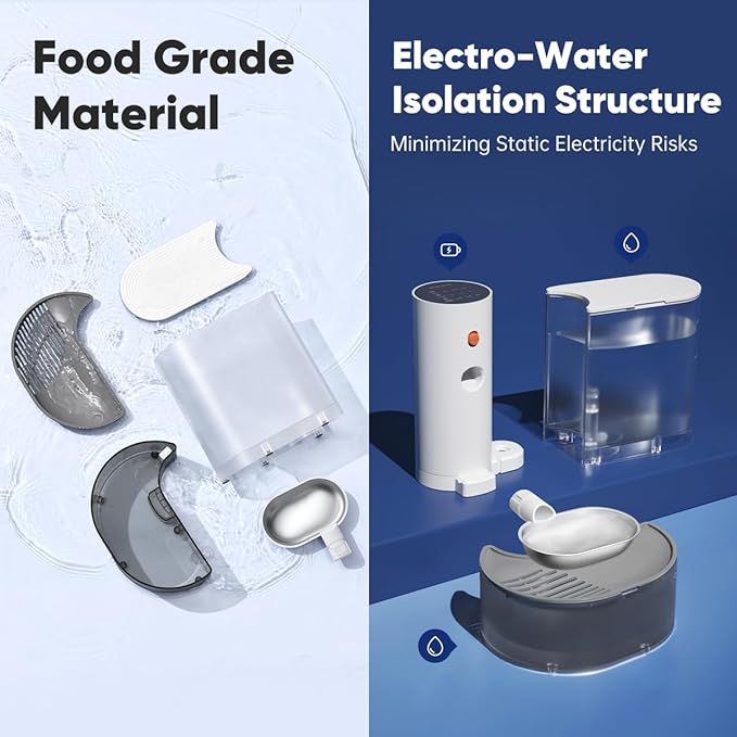 Smart Pet Water Fountain - Stainless Steel Bowl, 2025 Upgraded Automatic Water Dispenser for Cats & Small Dogs, Self-Refill Tipping Wastewater Separation, 3.5L/118.4oz