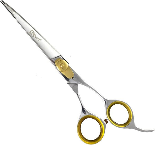 Sharf Gold Touch Pet Grooming Shears, 7.5 Inch Curved Shears, 440c Stainless Steal Japanese Shears, Pet Grooming Curved Scissors Dog Shears