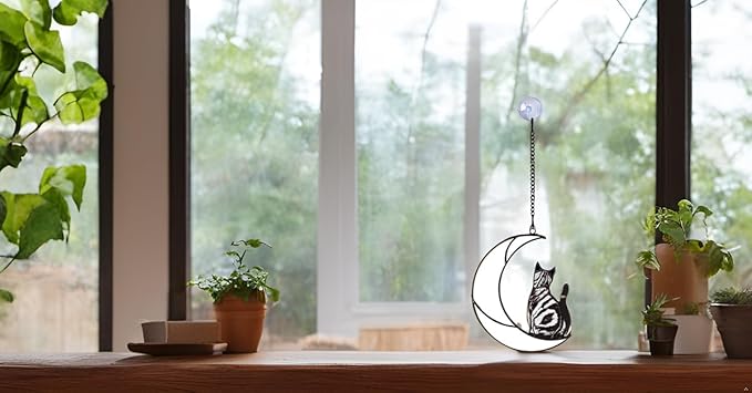Handcrafted Stained Glass Tabby Cat Memorial Suncatcher - American Shorthair Keepsake, Memorial Gift for Cat Lovers