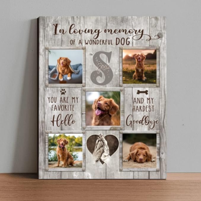 Benicee Shop In Memory Of Pet Memorial Photo Collage - Personalized Dog Loss Sympathy Gift - 11x14 Inches