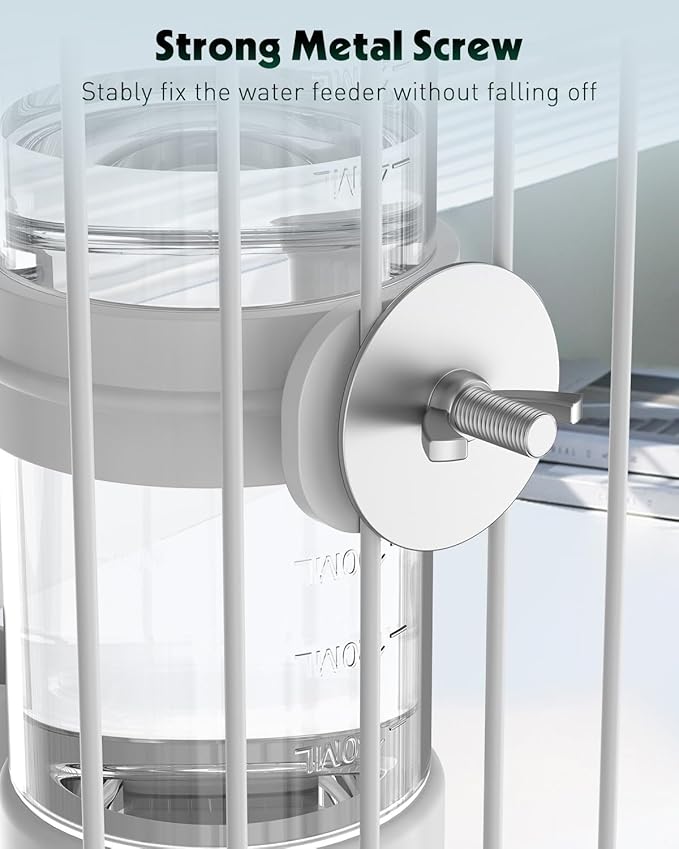 Pawfly 2 Pcs Bird Water Dispenser, Automatic Water Feeder, Plastic Cage Water Dispenser, White Parrot Waterer for Small Parakeet Cockatiel Budgie Lovebirds (Not Fit for Food Feeding)