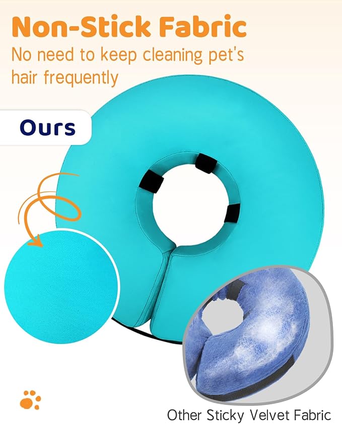 Supet Inflatable Dog Cone for Dogs to Stop Licking, Dog Neck Donut Collar Recovery E Collar to Stop Licking, Soft Pet Cone for Small Medium Large Dogs