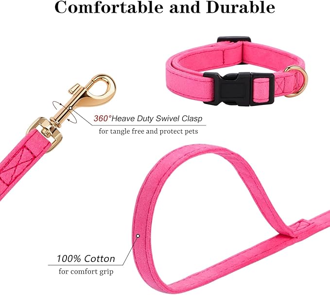 No Pull Dog Harness- Lightweight, Soft, Adjustable Small Harness Collar and Leash Set, Suitable for Cats Puppy Small and Medium-Sized Dog Outdoor Training and Running (hotpink, XXS)