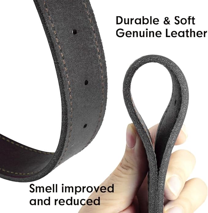 Didog Genuine Leather Dog Collars with Engraved Nameplate, Personalized Soft Leather Dog Collar with Custom ID Tag, Brown/Green/Red for Small Dogs (S,Black)