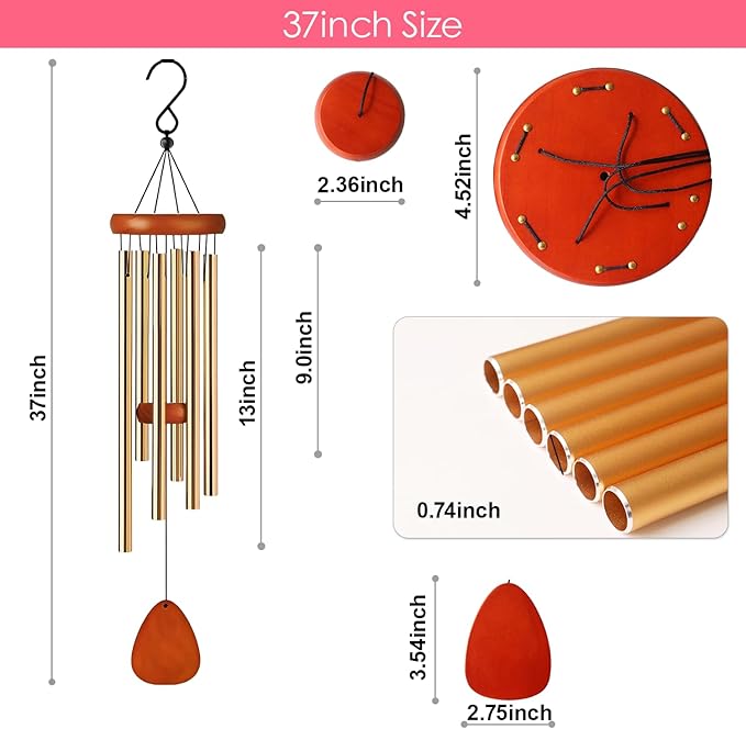 Custom Wind Chimes for Loss of Pet, 32" 37" Large Size Personalized Dog Memorial Wind Chimes for Outside, Customizable Cat Remembrance Wind Chime for Outdoor (Black)