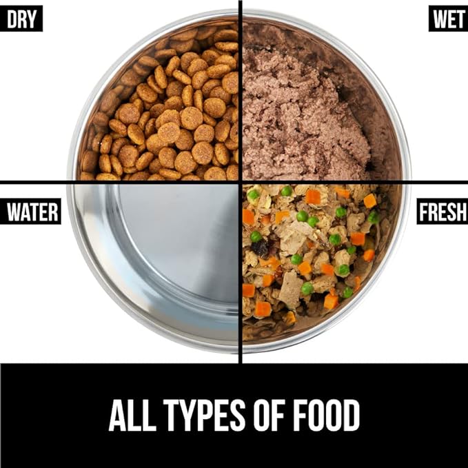 GORILLA GRIP Set of 2 Dog Bowls, Heavy Duty Metal Food and Water Bowl for Feeding Dogs and Cats, Dishwasher Safe, Rust Resistant Stainless Steel, BPA Free Rubber Base, Holds 2 Cups (16 fl oz), Beige