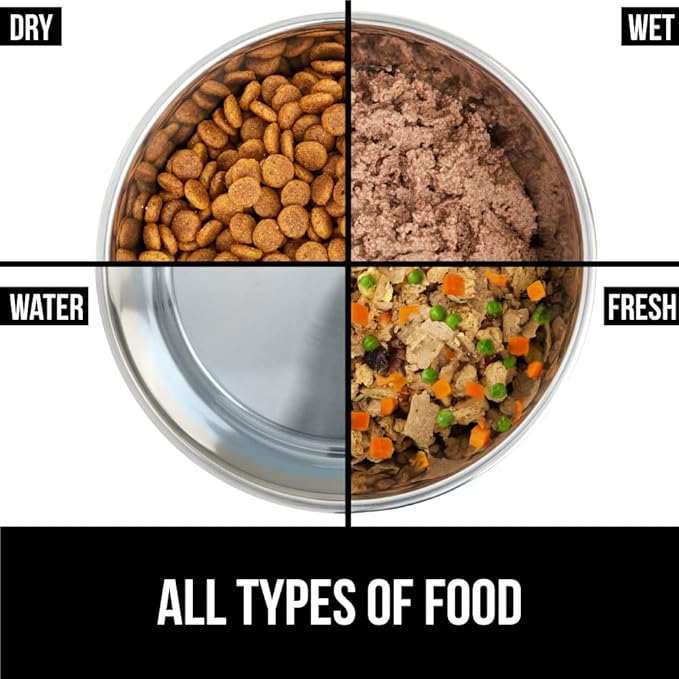 GORILLA GRIP Set of 2 Dog Bowls, Holds 8 Cups (64 fl oz), Heavy Duty Metal Food and Water Bowl for Feeding Dogs and Cats, Dishwasher Safe, Rust Resistant Stainless Steel, BPA Free Rubber Base, Green