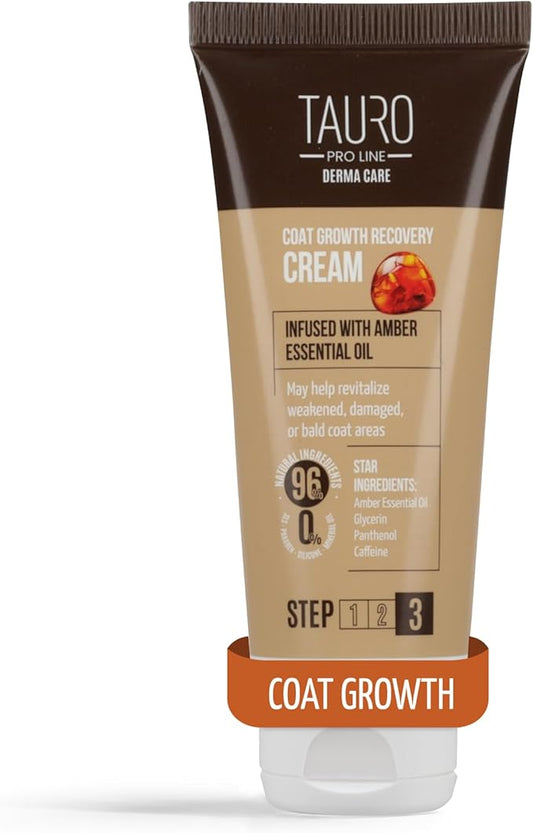 Tauro Pro Line Coat Growth Recovery Cream for Dogs & Cats – Strengthens Hair Roots & Boosts Regrowth – Dog & Cat Moisturizer for Thinning Fur, Shedding & Post-Surgery Care (Derma Care 2.5 Fl Oz)