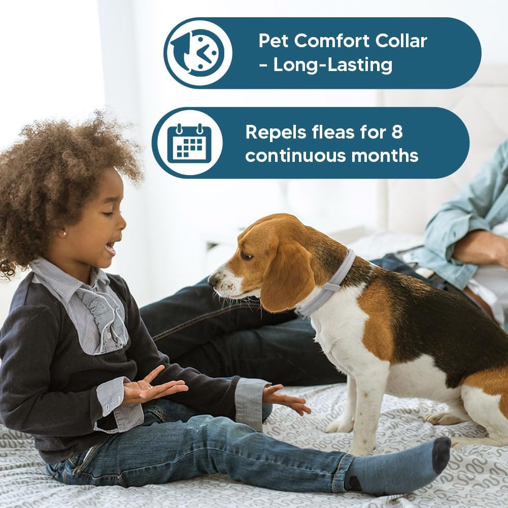 Small Dog Flea Collar, Tick Collar for Puppy Dogs, Flea Collars for Small Dogs Under 18 lbs, 8 Months Protection-2P