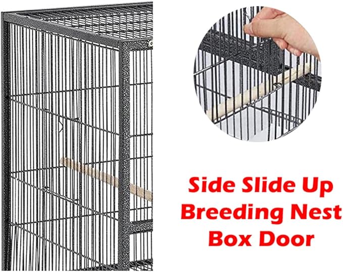 1/2/3-Combo Stacker Center Divided Breeder Breeding Bird Flight Double Rolling Cage for Aviaries Canaries Cockatiels Lovebirds Finches Budgies Small Parrots (Black Vein, One Stacker)