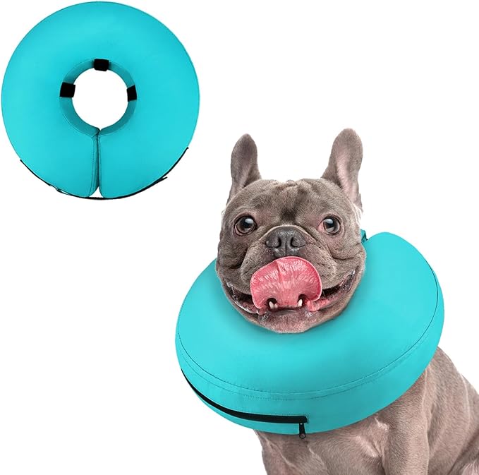 Supet Inflatable Dog Cone Collar for Large Medium Small Dogs, Soft Cone Collar for Dogs Cats, ECollar Doggie Neck Donut Dog Cone Alternative After Surgery