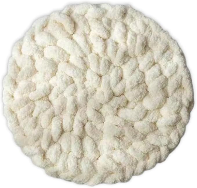 Cat Knitted Bed Mat, Extra-Soft Washable Warm Round Pads Cushions for Indoor Kittens, Cat Trees Towers, Perfect for Kneading and Sleeping (White,Large)