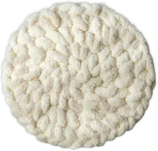 Cat Knitted Bed Mat, Extra-Soft Washable Warm Round Pads Cushions for Indoor Kittens, Cat Trees Towers, Perfect for Kneading and Sleeping (White,Medium)