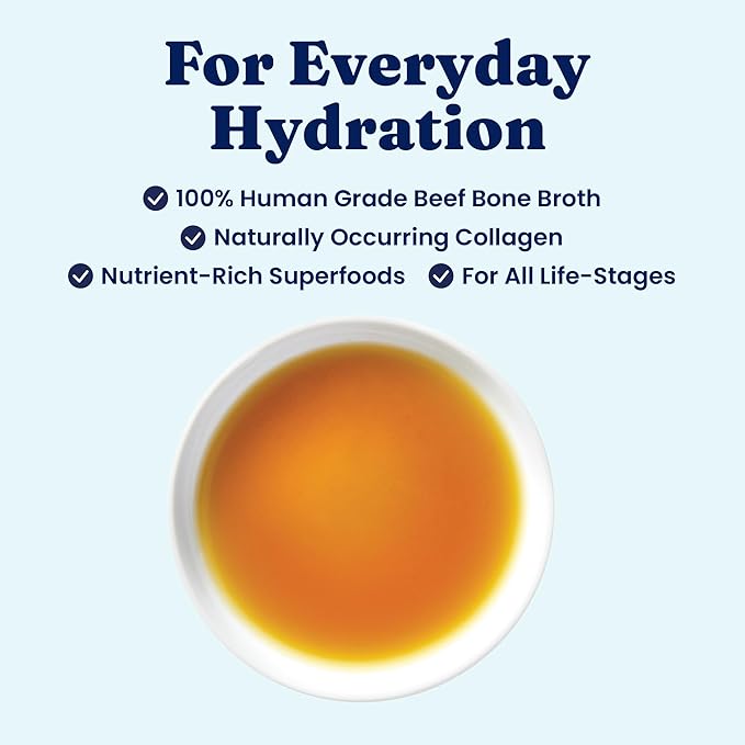 Solid Gold Beef Bone Broth for Dogs - Limited Ingredient Bone Broth Dog Food Toppers for Picky Eaters with Collagen & Superfoods - Dog Gravy Topper for Dry Food - Gut Health & Hydration - 12 Pack