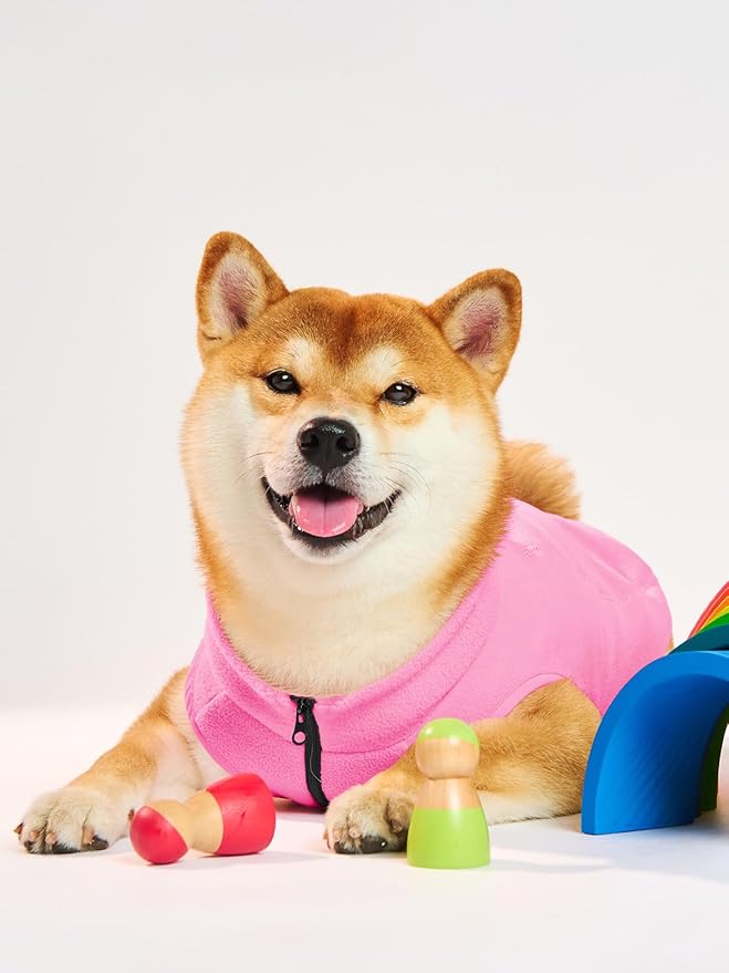 Haloumoning Dogs Fleece Coats Pet Jackets for Small and Medium Dogs Puppy Mock Neck Zipper Fall Winter Jacket