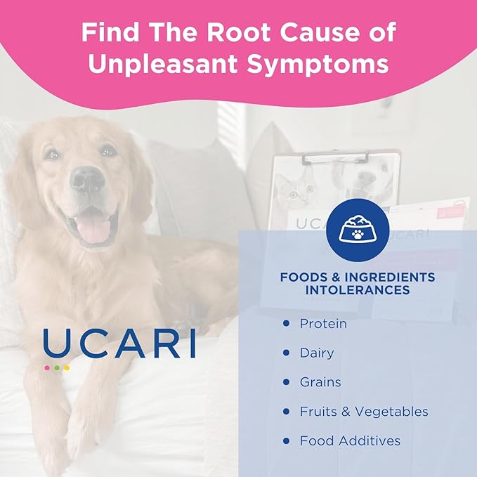 UCARI Pet Sensitivity Test | Screens for 350+ Intolerances | Food & Ingredients Analysis | Painless Home Test Hair Sample Method | Results in 48 Hours | Cats & Dogs