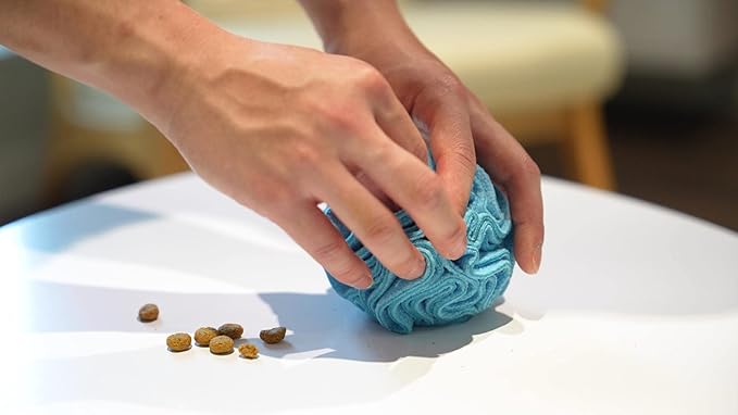 Puppy and Small Breed Snuffle Interactive Foraging Dog Puzzle Ball Toy Blue