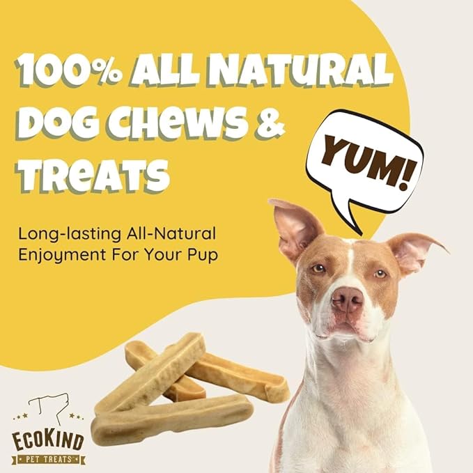 EcoKind Premium Gold Yak Cheese Himalayan Dog Chews, Dog Treats Large Breed, All Natural, High Protein Dog Chew, Bacon, Large - 1 Chew