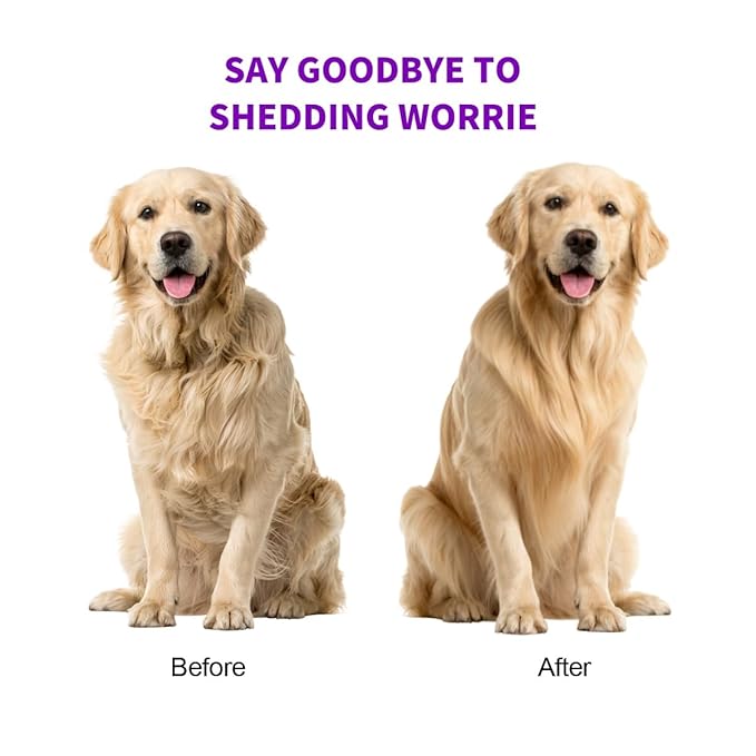 Deshedding Brush for Dogs, Cats & Horses – Professional Pet Grooming Tool for Shedding Control & Undercoat Removal – Gentle on Sensitive Skin – Ergonomic Non-Slip Handle – Purple