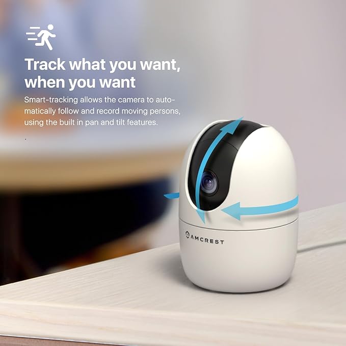 Amcrest 1080P WiFi Camera Indoor, Nanny Cam, Dog Camera, Sound & Baby Monitor, Human & Pet Detection, Motion-Tracking, Phone App, Pan/Tilt Wireless IP Camera, Night Vision, Smart Home ASH21-W