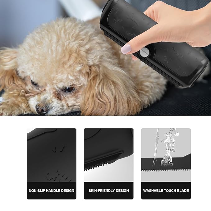 Effective Deshedding Dog Brush for Shedding Control – Gentle Grooming Tool for Dogs, Cats & Horses – Ergonomic Handle for Comfortable Fur Care – Ideal for Short & Long Hair(Black)