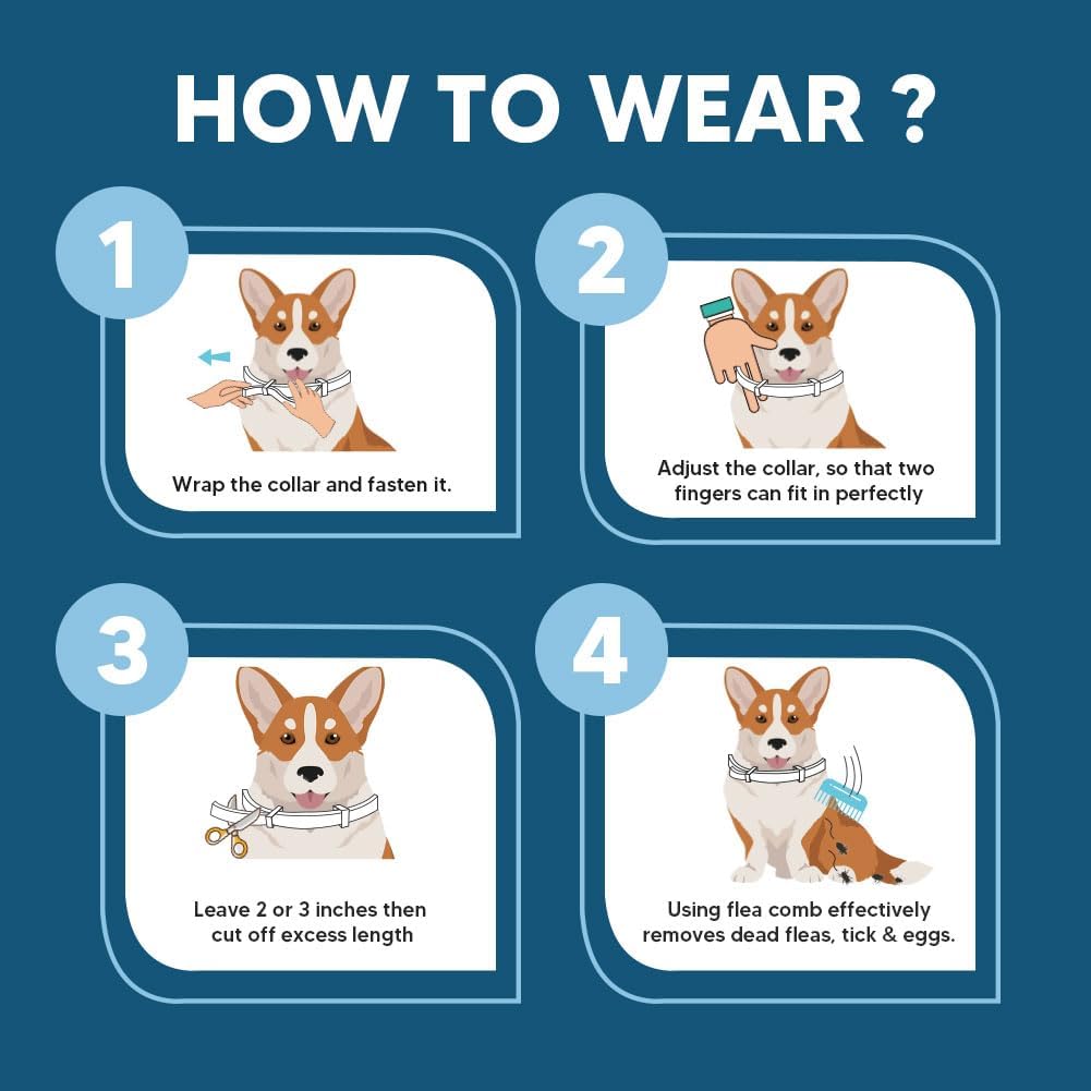 Small Dog Flea Collar, Tick Collar for Puppy Dogs, Flea Collars for Small Dogs Under 18 lbs, 8 Months Protection-2P