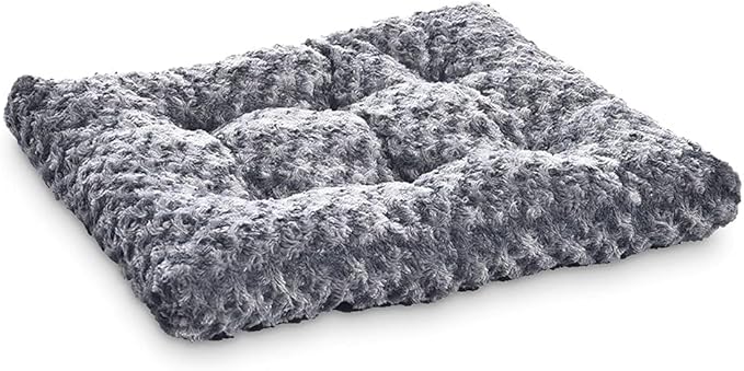 Amazon Basics Cat and Dog Bed and Crate Pad, Machine Washable, Indoor, 29 x 21 x 3 inches, Gray