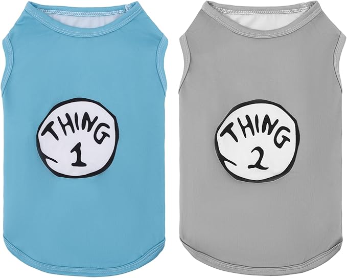 CuteBone Dog Shirts 2-Pack Soft Pet Clothes Breathable Summer Vest for Small Puppy and Stretchy Cat Apparel 2BX20S-D