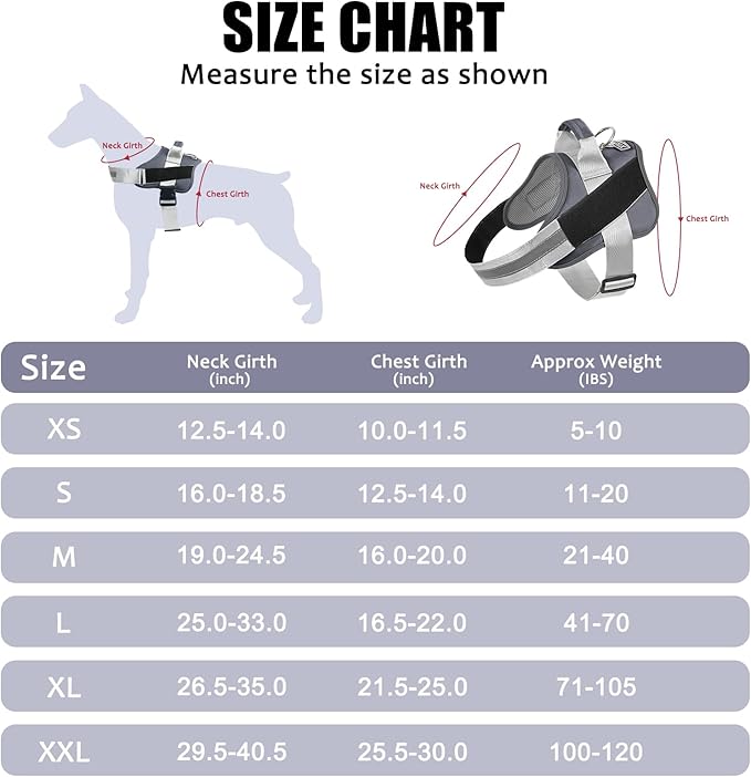 Bolux Dog Harness, No-Pull Reflective Dog Vest, Breathable Adjustable Pet Harness with Handle for Outdoor Walking - No More Pulling, Tugging or Choking (Purple, M)