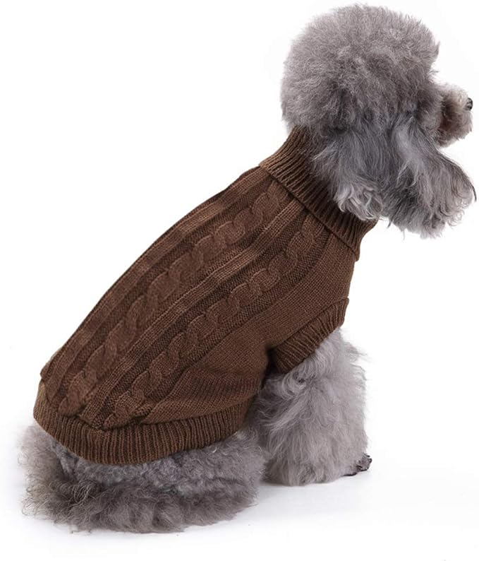 Dog Sweater for Small, Medium, Large Dogs - Warm Winter Classic Turtleneck Pet Clothes Coat for Girls Boys Puppy Cat - Cute Christmas Sweater