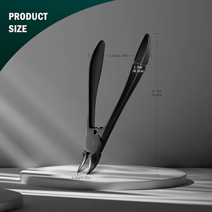 FVION Toenail Clippers for Thick Nails - Nail Clippers Toenail Nipper, Wide Jaw Nail Trimmer, Slight Curved Blade Pointed Tip Ingrown Toenail Tool