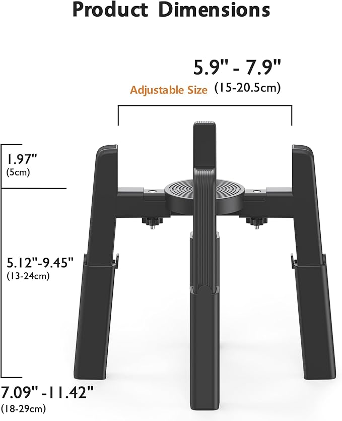 CZPET Dog Bowl Stand with Mat with Adjustable Height and Width, Raied Elevated Water & Food Feeder for Medium & Large Dogs, Stable and Anti-Slip