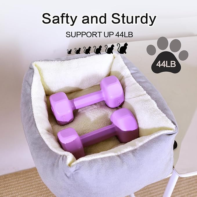 Cat Desk Bed – Innovative 90° Foldable Desk Cat Bed with Thick Cushion, Supports Up to 44 lbs, Quick Installation Without Drilling