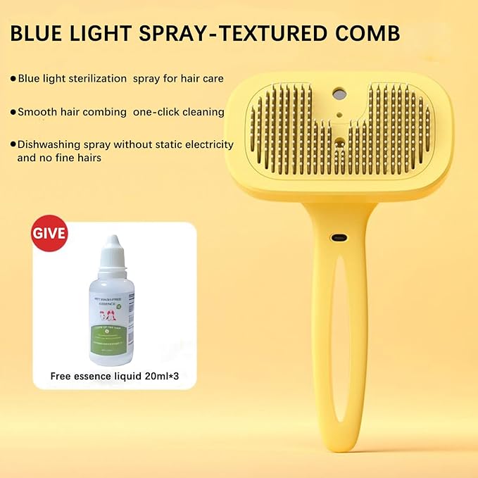 Indoor Cat Steam Brush, Rechargeable Self-Cleaning Four in One Anti-Static Steam Pet Brush, Used for Combing and Massaging Loose Fallen Pet Hair, Suitable for Long and Short Haired Dog Steam Brushes