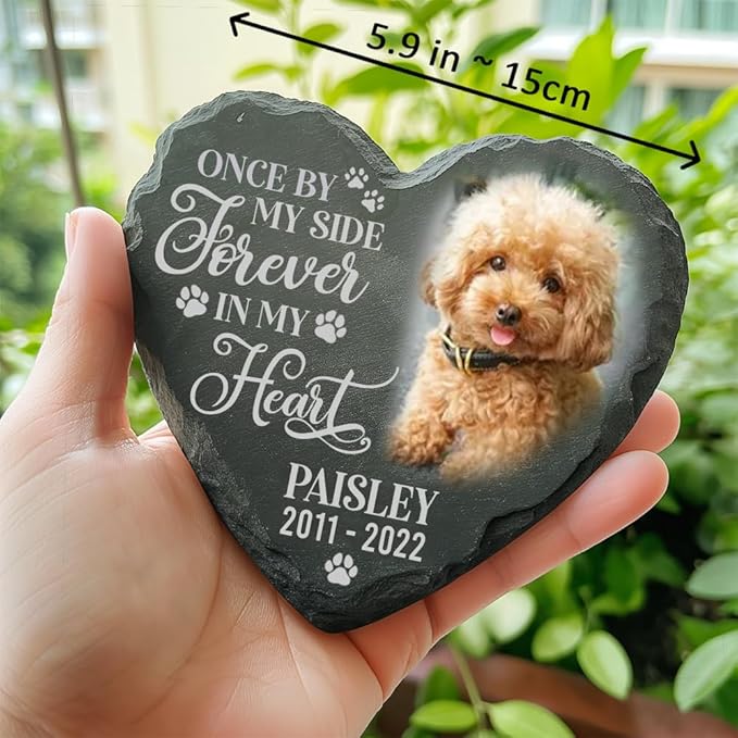 Personalized Dog Memorial Gifts for Loss of Dog, Custom Photo Pet Stone, Personalized Memorial Gifts for Pet Loss, Gift for Cat Lovers, Stones for Dogs, Cemetery Decorations for Grave Q1