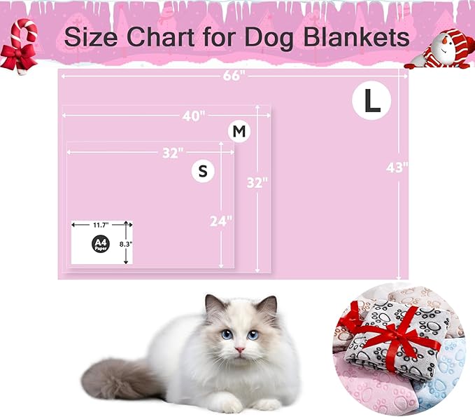 Pink Cat Blanket for Kitten Beds, Flannel Pink Stuff Cute Paw Print, 24 * 32 inches Dog Girls Blanket, Puppy Ragdoll Kitten Necessities