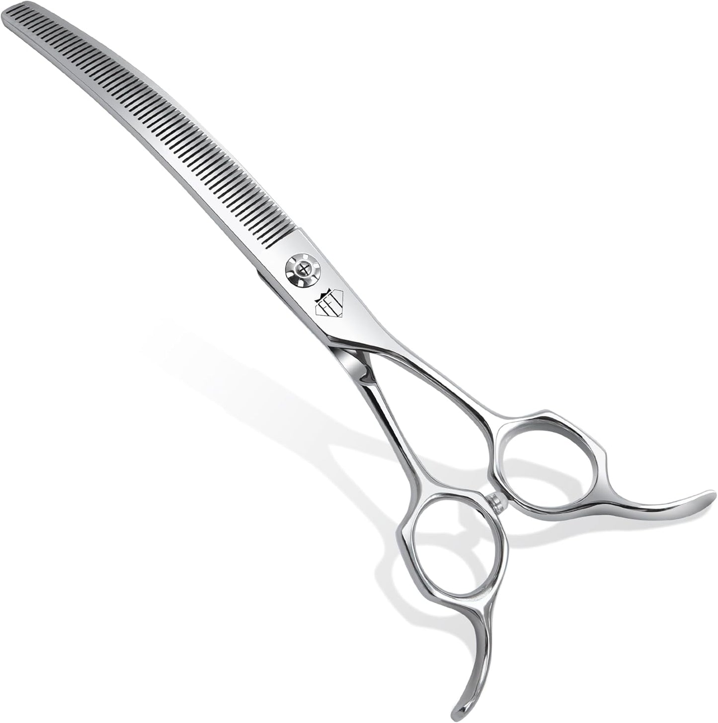 Professional Curved Thinning Scissors for Dog Grooming, 30-Degree Curvature, Japanese 440C for Trimming Dogs Cats and Other Pets face and paws (Curved Thinner)
