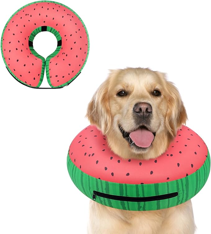 Supet Inflatable Dog Cone Collar Alternative After Surgery, Dog Neck Donut Collar Recovery E Collar, Soft Pet Cone for Small Medium Large Dogs