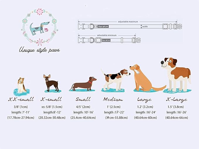 Unique style paws Dog Collar Metal Buckle Collar for Autumn Winter Christmas for Small Medium Large Boys Girls Dogs