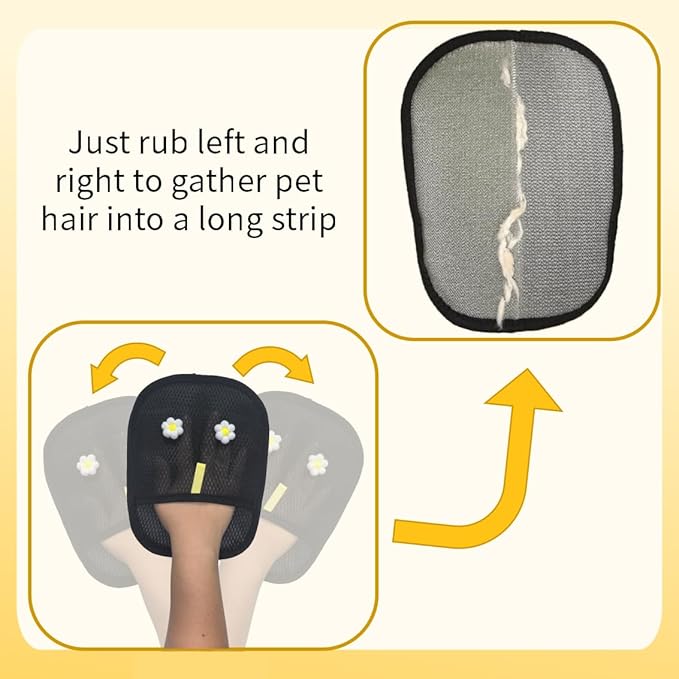 Extra Large Pet Hair Removal Glove - Upgraded Reusable Thickened Electrostatic Pet Grooming Glove with Cute Design for Furniture, Sofa & Clothes